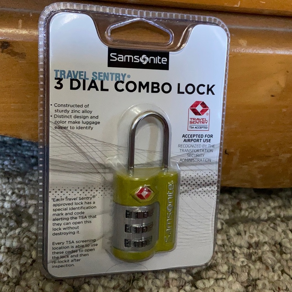 Green combo travel lock